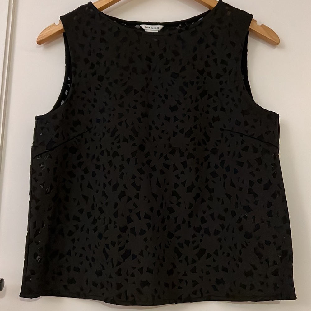 Club Monaco Black Sleeveless Blouse